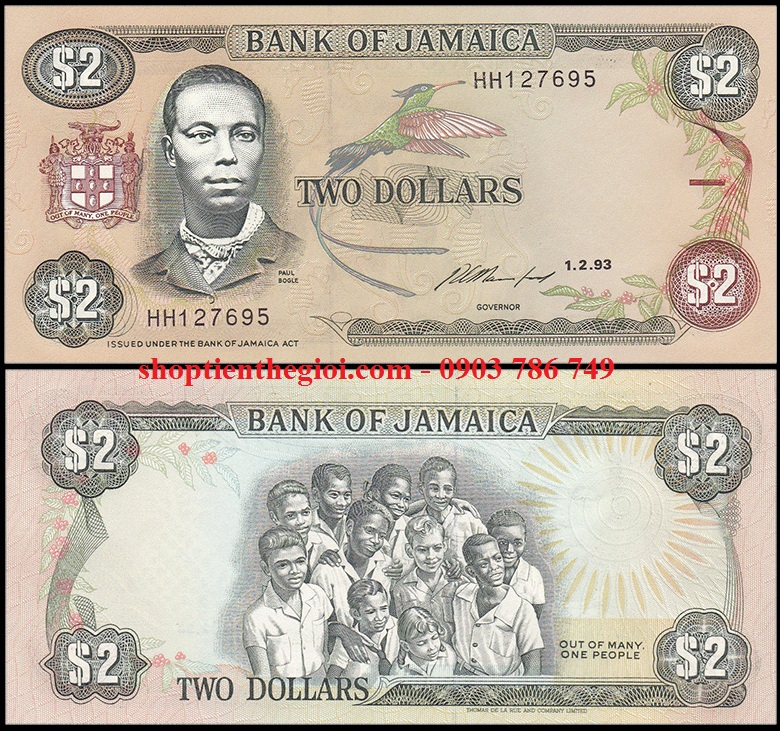 Jamaica 2 Dollars 1993